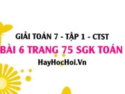 Giải bài 6 trang 75 Toán 7 Tập 1 SGK Chân trời sáng tạo
